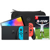 Nintendo Switch OLED Blauw/Rood + EA Sports FC 25 + BlueBuilt Beschermhoes