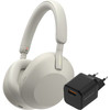 Sony WH-1000XM5 Zilver + BlueBuilt Quick Charge Oplader met Usb A Poort 18W Zwart