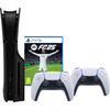 PlayStation 5 Slim Disc Edition + FC 25 + Covers Black + Extra Controller White