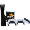 PS5 Slim Disc Edition + Black Ops 6 + Covers Black + Extra Controller White + Charging Dock