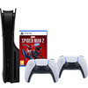 PlayStation 5 Slim Disc Edition + Spider-Man 2 + Covers Zwart + Extra Controller Wit