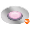 Philips Hue Xamento Bathroom Recessed Spot Light White and Color Chrome - Round - 6-pack