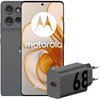 Motorola Edge 50 512GB Grijs 5G + Motorola Oplader 68W Zwart + Usb C Kabel 1m Zwart