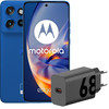 Motorola Edge 50 Neo 512GB Blauw 5G + Motorola Oplader 68W Zwart + Usb C Kabel 1m Zwart