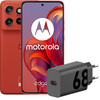 Motorola Edge 50 Neo 512GB Rood 5G + Motorola Oplader 68W Zwart + Usb C Kabel 1m Zwart