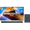 Philips Ambilight 48'' OLED760 4K (2025) + JBL Bar 2.1 Deep Bass M2 Zwart