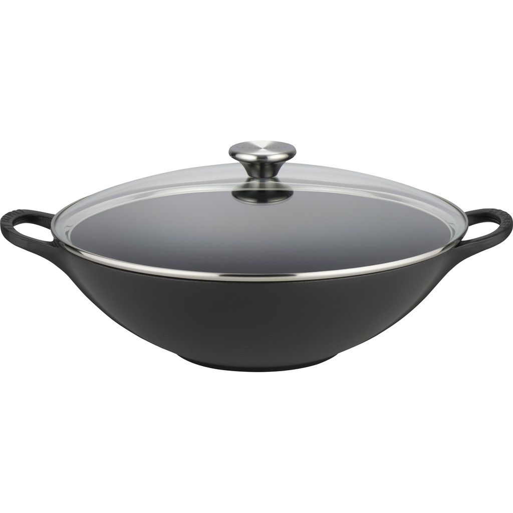 Le Creuset Gietijzeren Wok 32 cm Mat Zwart