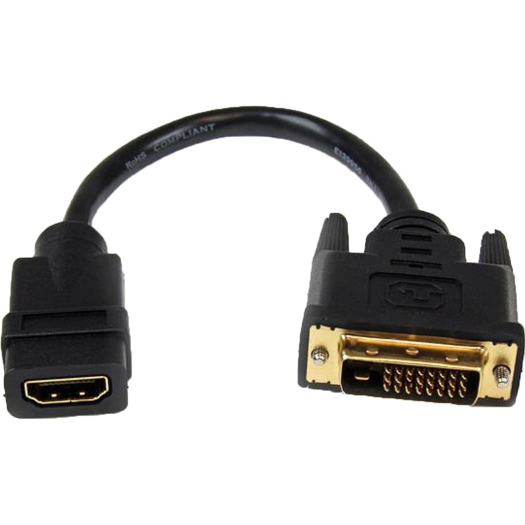 Startech HDMI naar DVI-D Dual Link Video Adapter Kabel 20 CM
