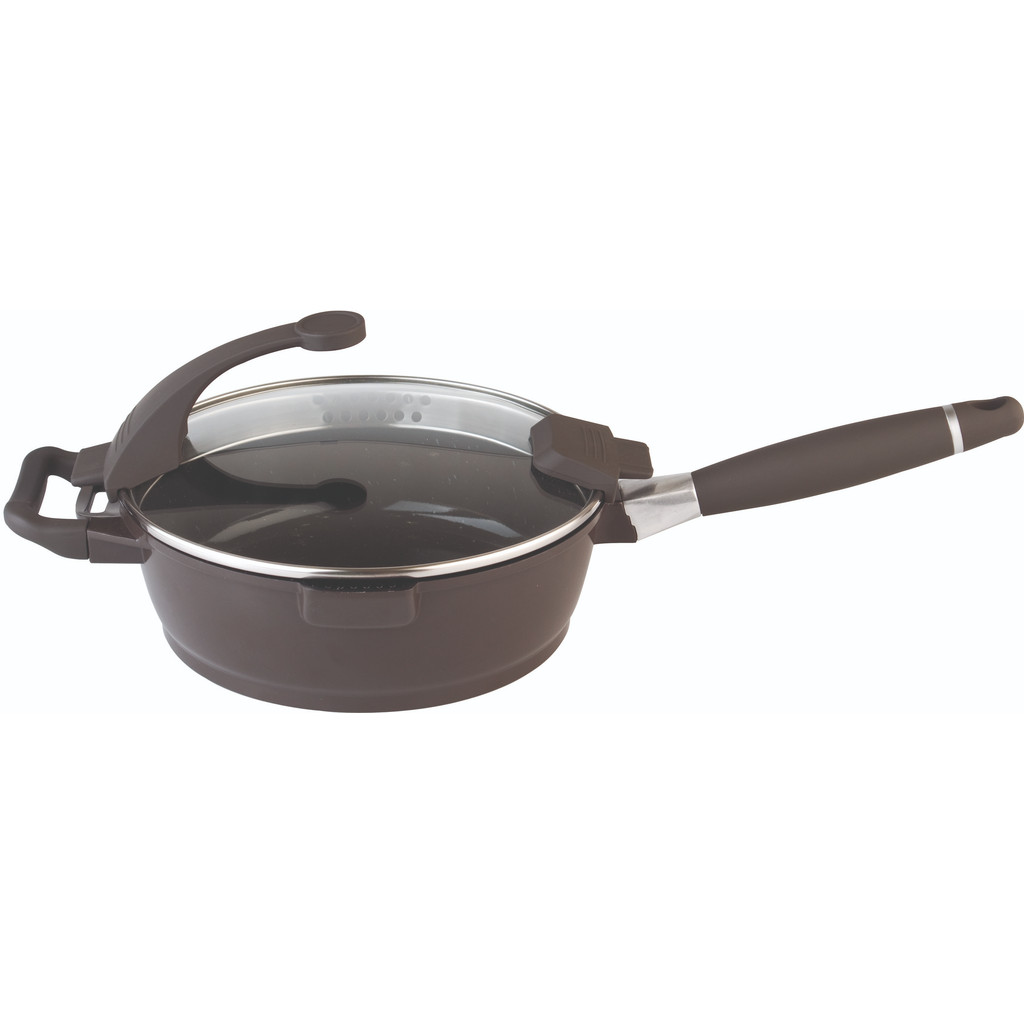 Berghoff Virgo braadpan met steel 28 cm donkerbruin