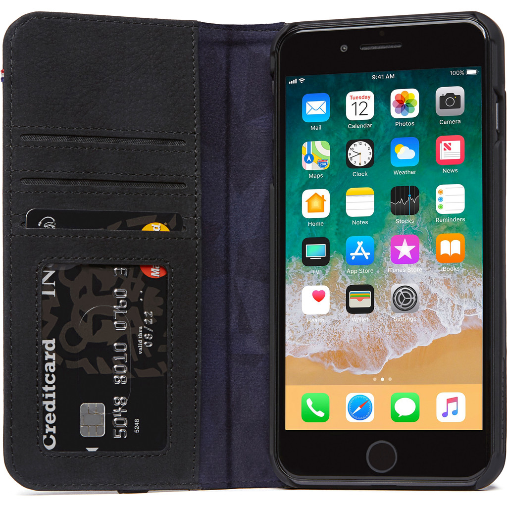 Decoded Leather Wallet Case Iphone 8 Plus 7Plus Zwart decoded kopen in de aanbieding