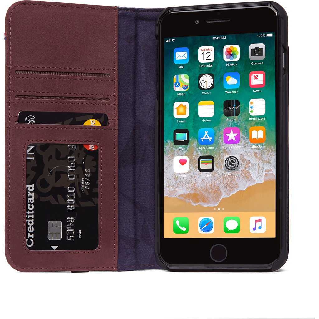 Decoded Leather Wallet Case Iphone 8 Plus 7Plus Rood decoded kopen in de aanbieding