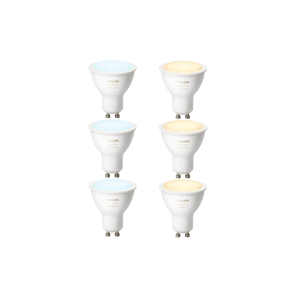 Philips Hue White Ambiance Gu10 6 Pack philips kopen in de aanbieding