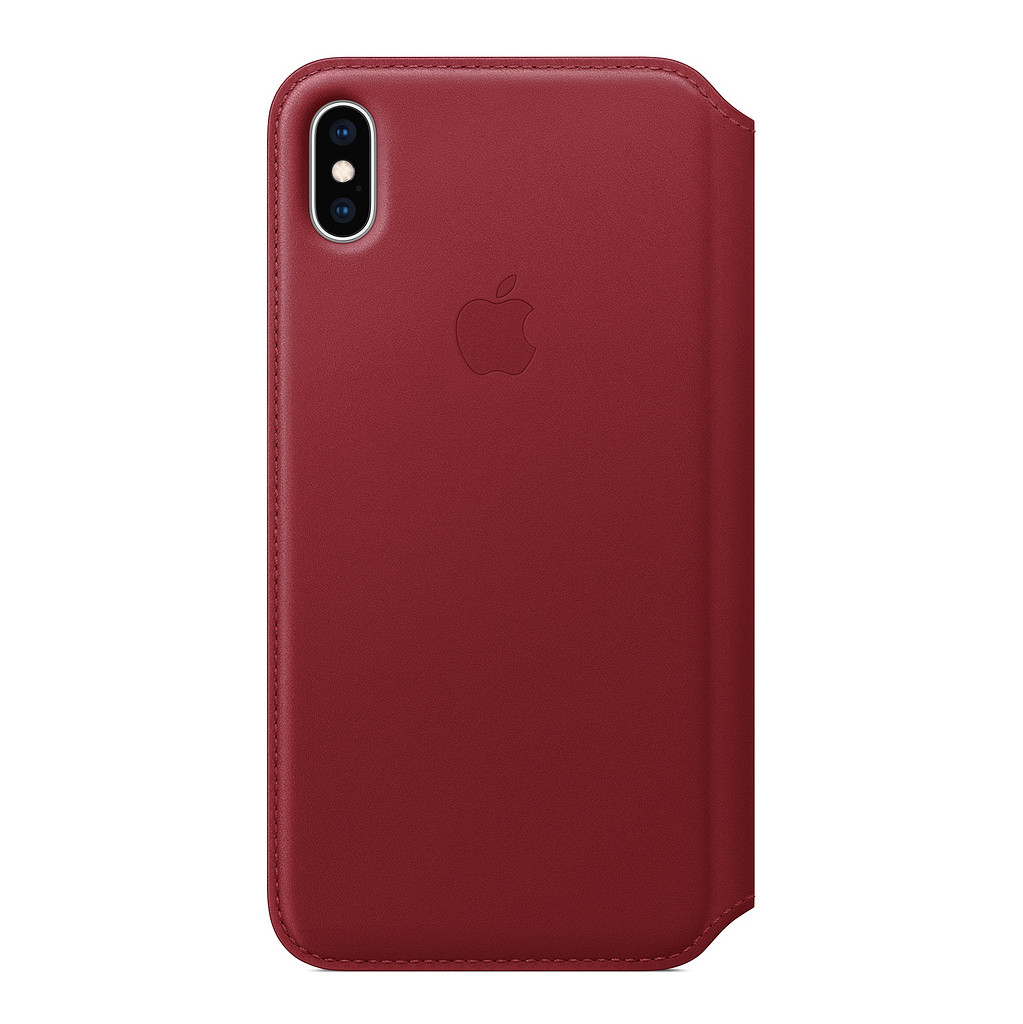 Apple Iphone Xs Max Leather Folio Book Rood apple kopen in de aanbieding