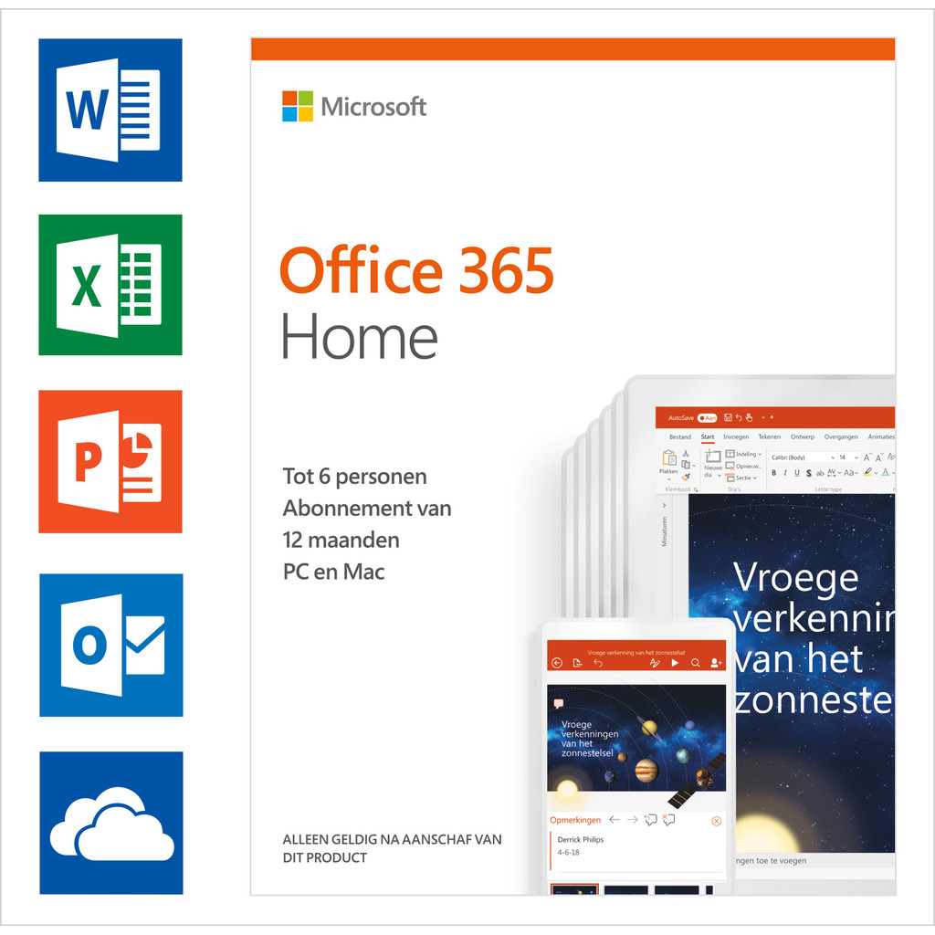 Microsoft Office 365 Home Abonnement 1 Jaar En microsoft kopen in de aanbieding