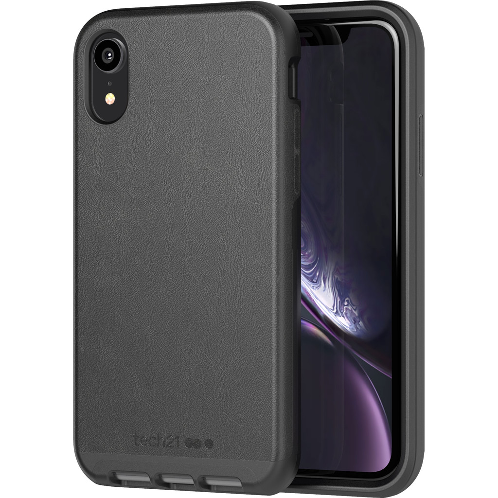 Tech21 Evo Luxe Leather Apple Iphone Xr Back Cover Zwart tech21 kopen in de aanbieding