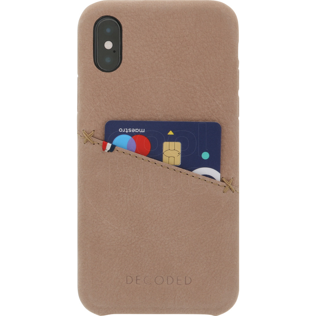 Decoded Leather Apple Iphone X Back Cover Beige decoded kopen in de aanbieding
