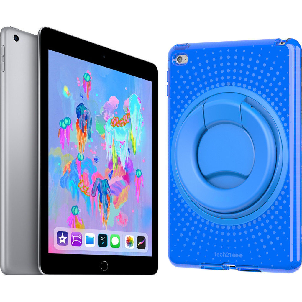 Apple iPad (2018) 32 GB Wifi + Tech21 Evo Back Cover Blauw