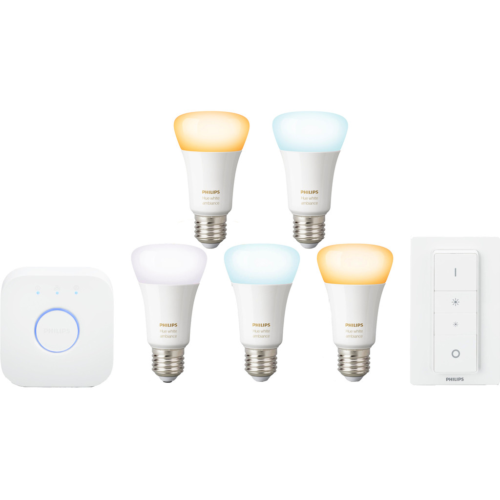 Philips Hue White Ambiance Starter Pack Met Dimmer E27 Duo philips kopen in de aanbieding Philips Hue White Ambiance Starter Pack Met Dimmer E27 Duo philips kopen in de aanbieding
