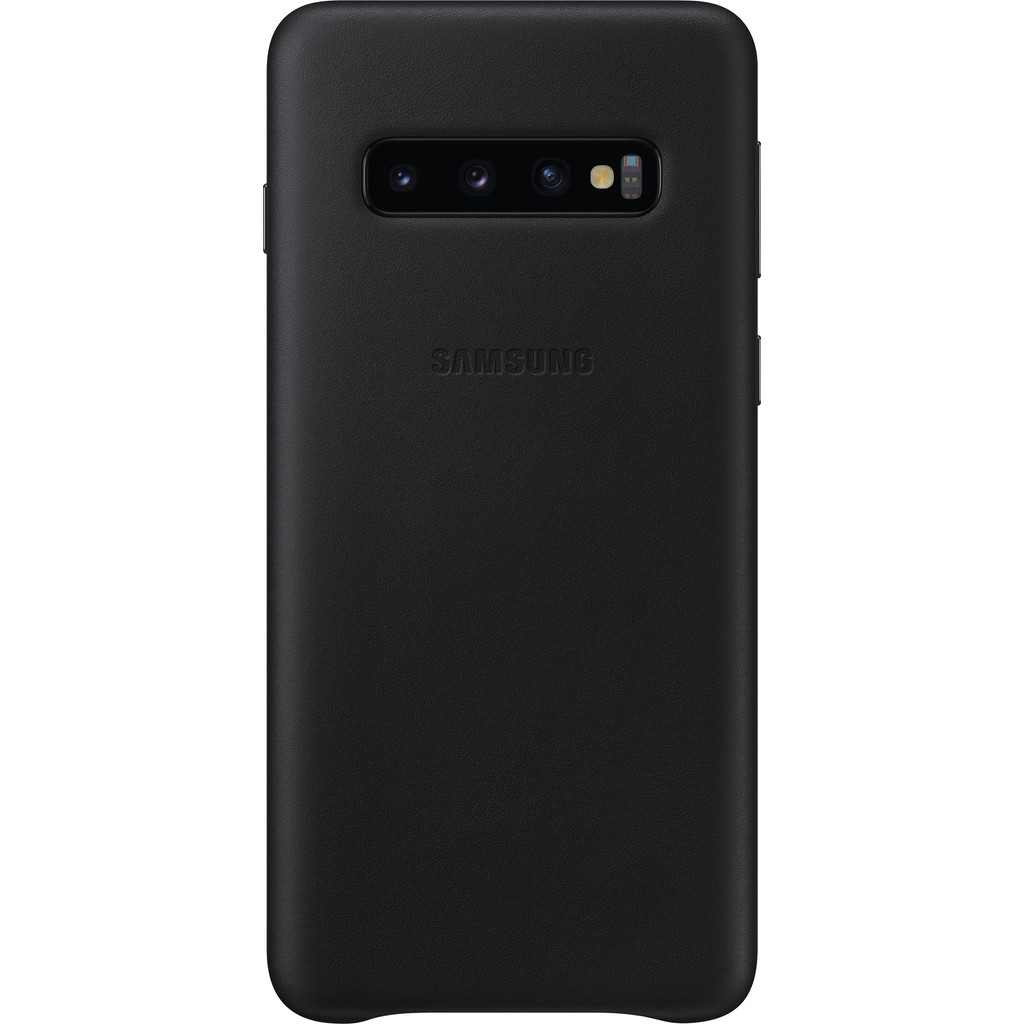 Samsung Galaxy S10 Leather Back Cover Zwart samsung kopen in de aanbieding