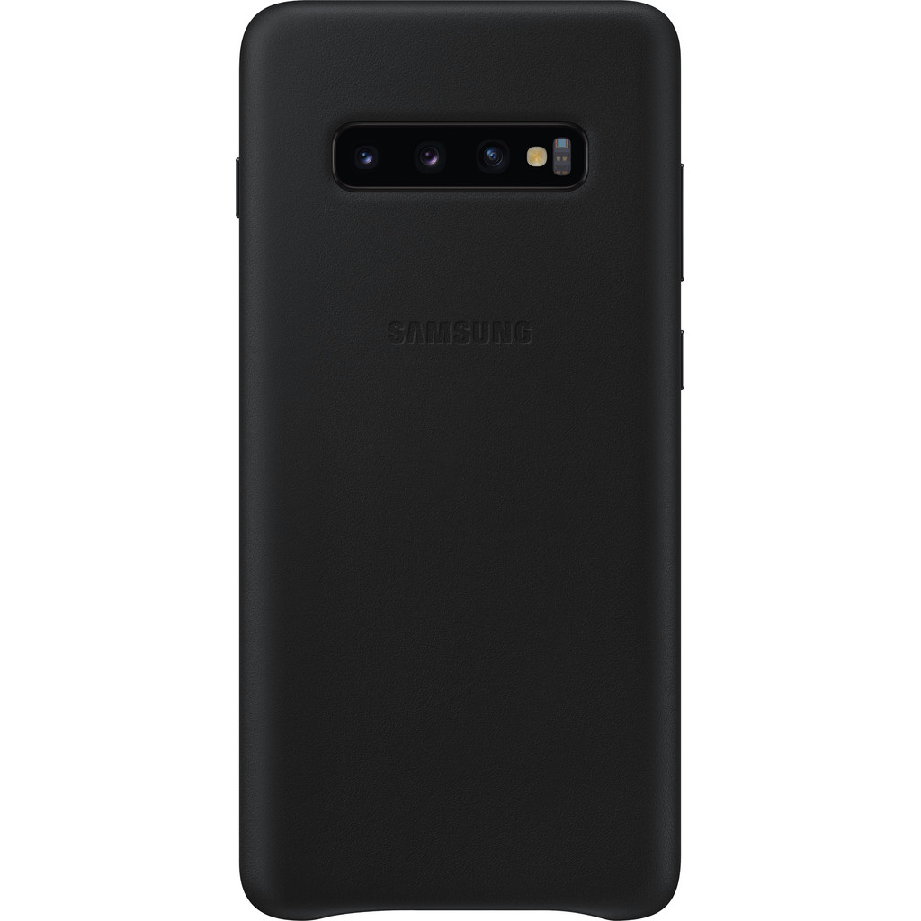 Samsung Galaxy S10 Plus Leather Back Cover Zwart samsung kopen in de aanbieding