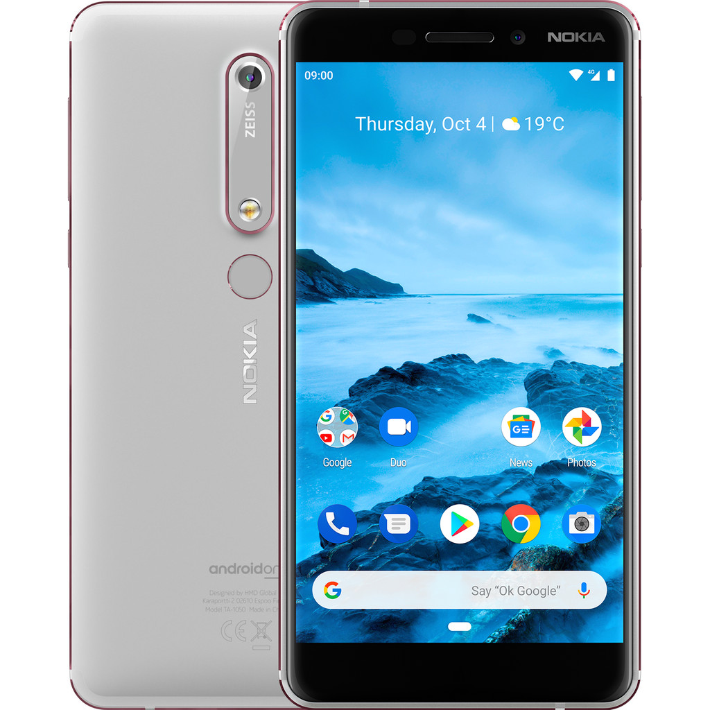 Nokia 6.1 32 GB Wit-32 GB opslagcapaciteit 5,5 inch Full HD scherm Android 9.0 Pie