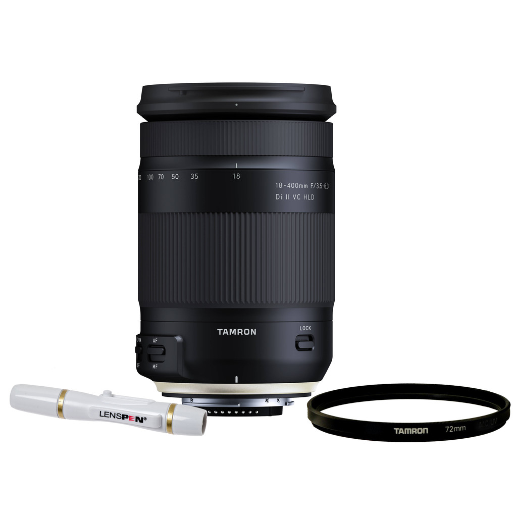Tamron 18-400mm f/3.5-6.3 Di II VC HLD Nikon F + UV-Filter 72mm + Elite Lenspen