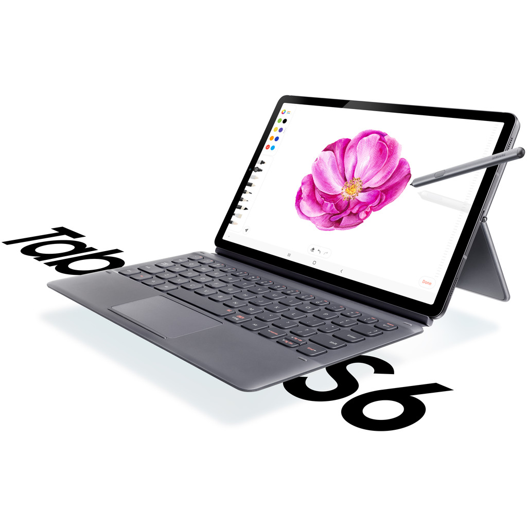 Samsung Galaxy Tab S6 Wifi + 4G Grijs + Keyboard Case Grijs