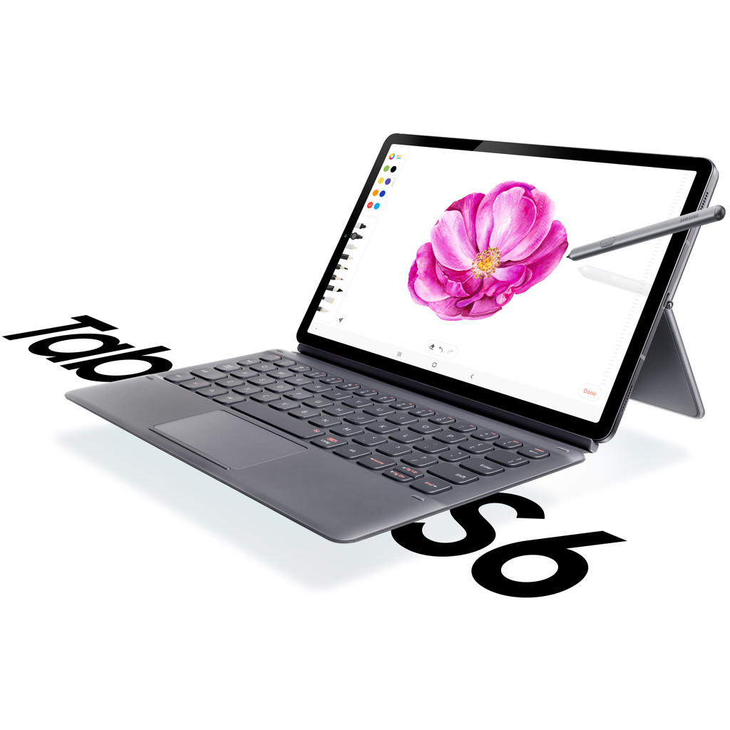 Samsung Galaxy Tab S6 128GB WiFi Grijs + Keyboard Case Grijs