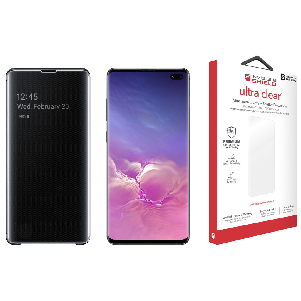 Samsung Galaxy S10 Plus 128 GB Zwart Beschermingspakket