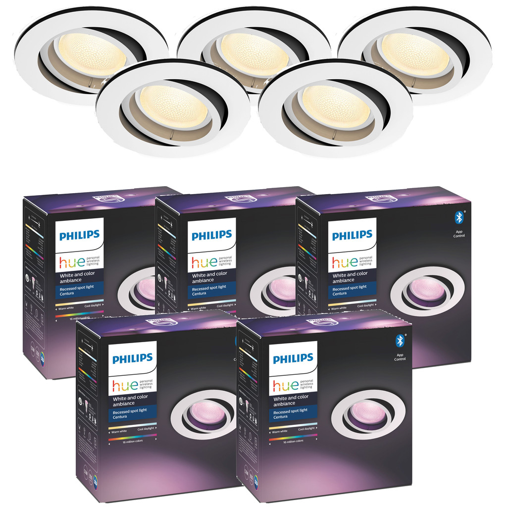 Philips Hue Centura Inbouwspot White Colour rond wit 5 Pack