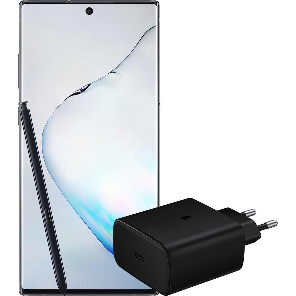 Samsung Galaxy Note 10 Plus 256 GB Zwart Extra Samsung Oplader 45W met Power Delivery