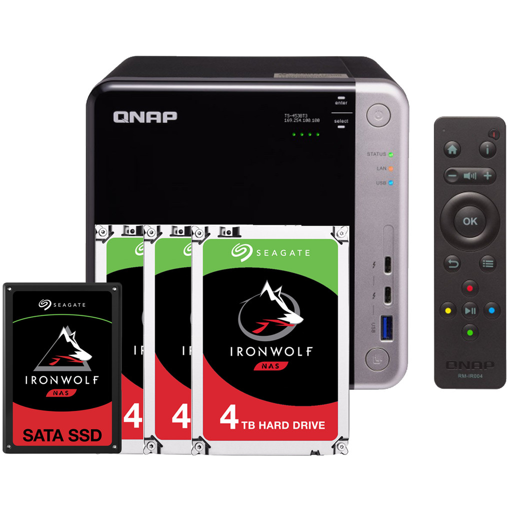 QNAP TS 453BT3 8GB 1x 960GB SSD 3x 4TB HDD
