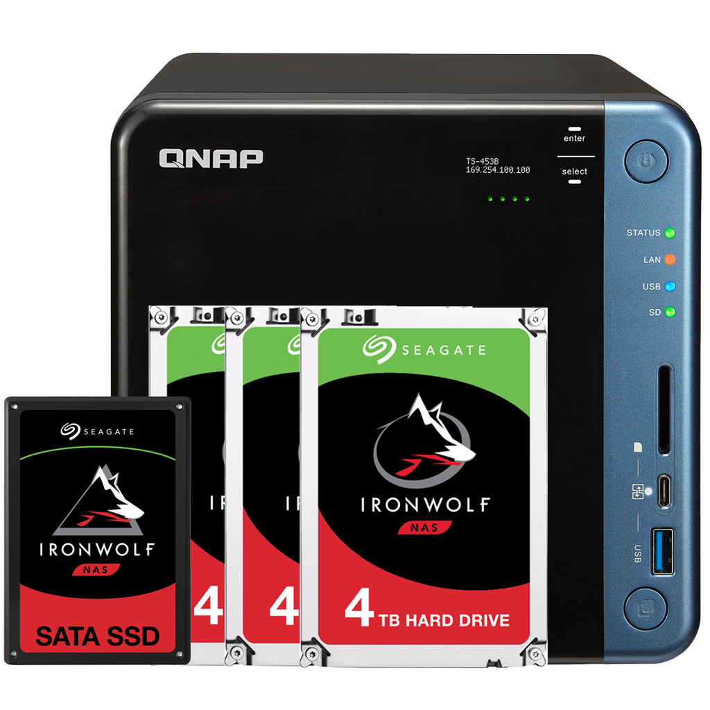 QNAP TS 453B 8GB 1x 960GB SSD 3x 4TB HDD