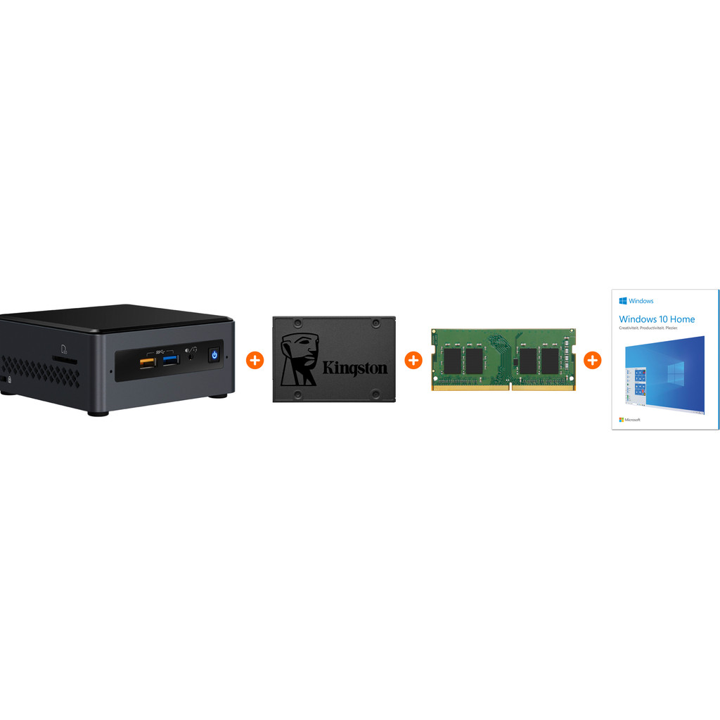 Barebone pakket Intel NUC7CJYH Windows 10 8GB RAM 480GB SSD