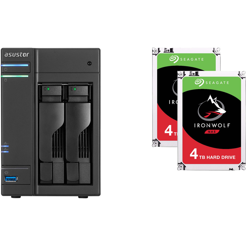 Asustor AS6302T + Seagate Ironwolf ST4000VN008 4 TB Duo Pack