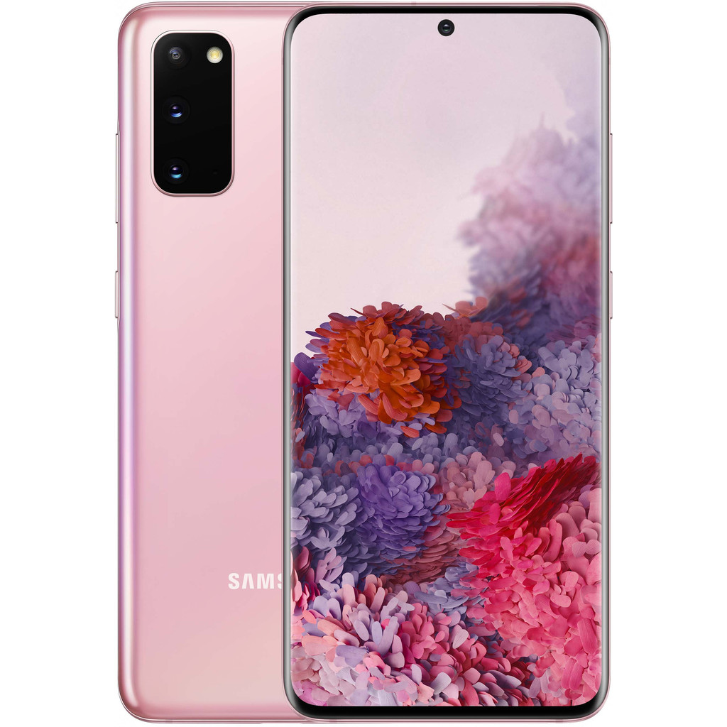 Samsung Galaxy S20 128GB Roze 5G-128 GB opslagcapaciteit 6,2 inch quad hd scherm Android 10.0