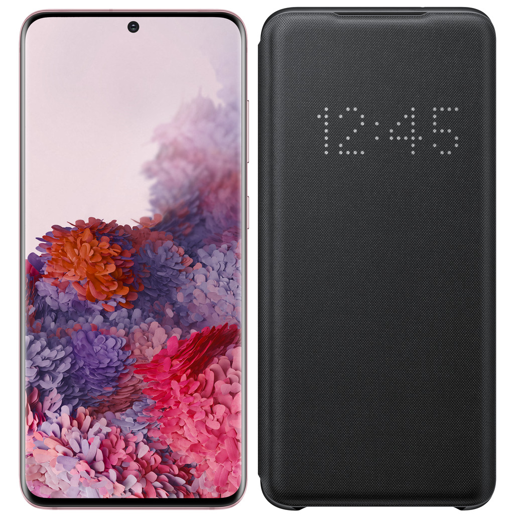 Samsung Galaxy S20 128GB Roze 4G + Samsung LED View Cover Zwart-128 GB opslagcapaciteit 6,2 inch quad hd scherm Android 10