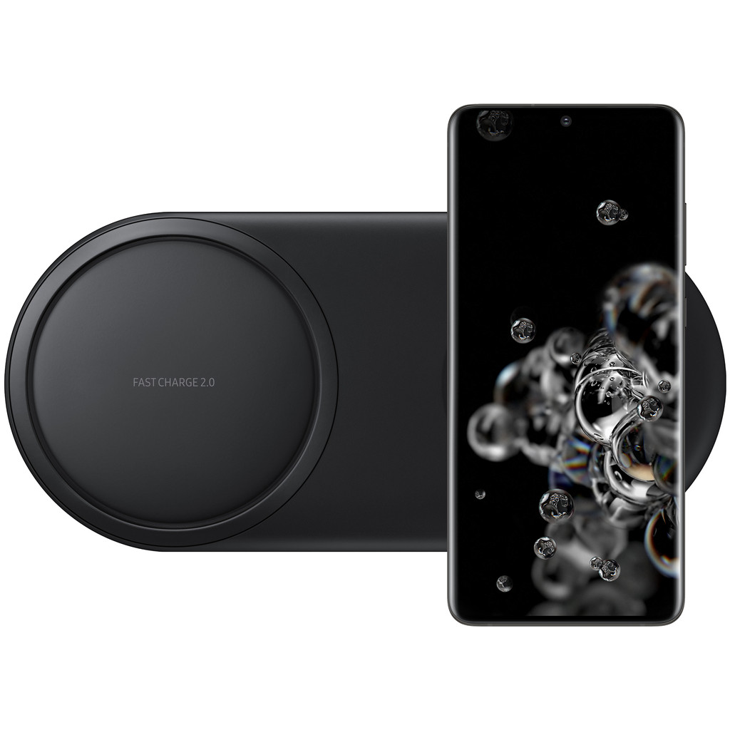 Samsung Galaxy S20 Ultra 128GB Zwart 5G + Samsung Draadloze Oplader DUO Pad Zwart-128 GB opslagcapaciteit 6,9 inch quad hd scherm Android 10.0