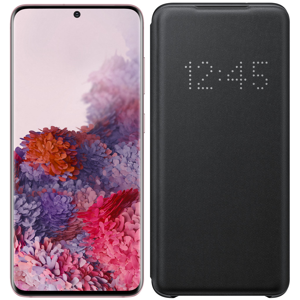 Samsung Galaxy S20 128GB Roze 5G + Samsung LED View Cover Zwart-128 GB opslagcapaciteit 6,2 inch quad hd scherm Android 10