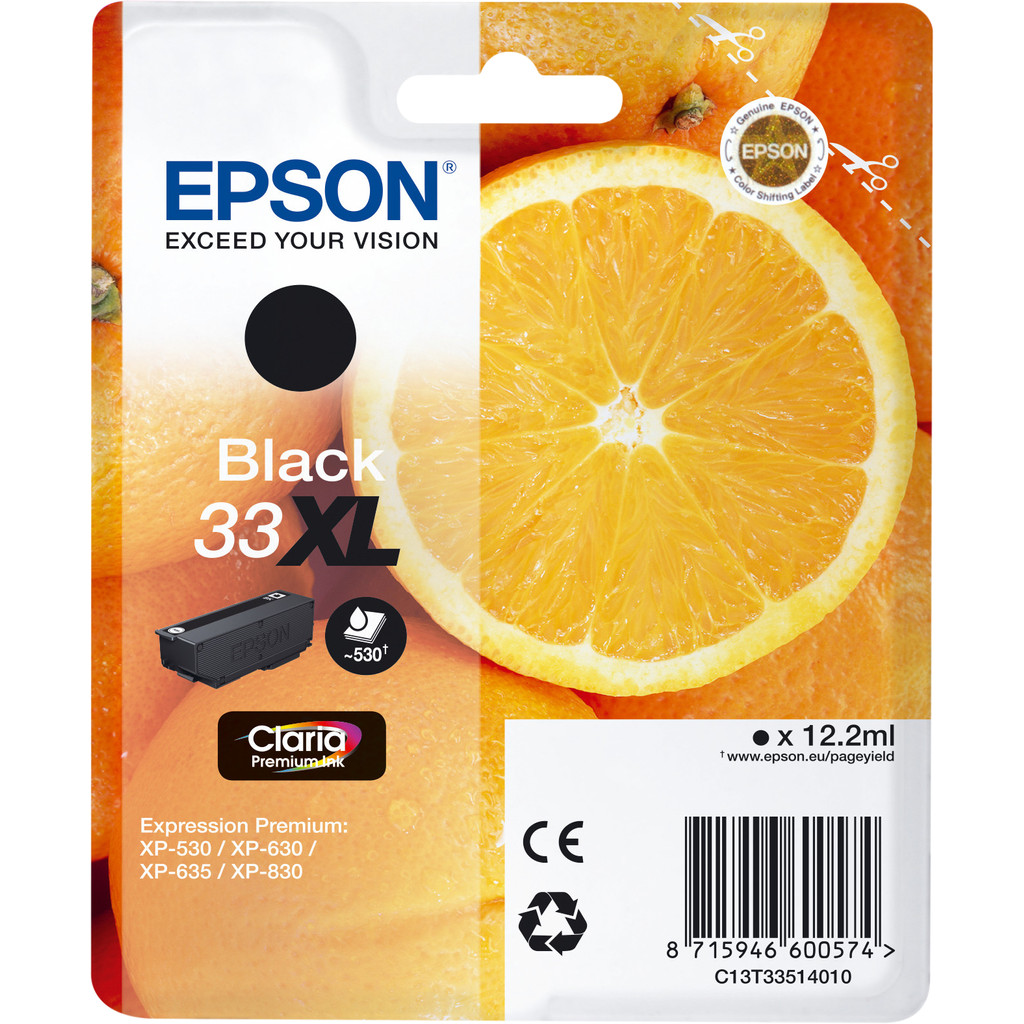 Epson 33XL Cartridge Zwart