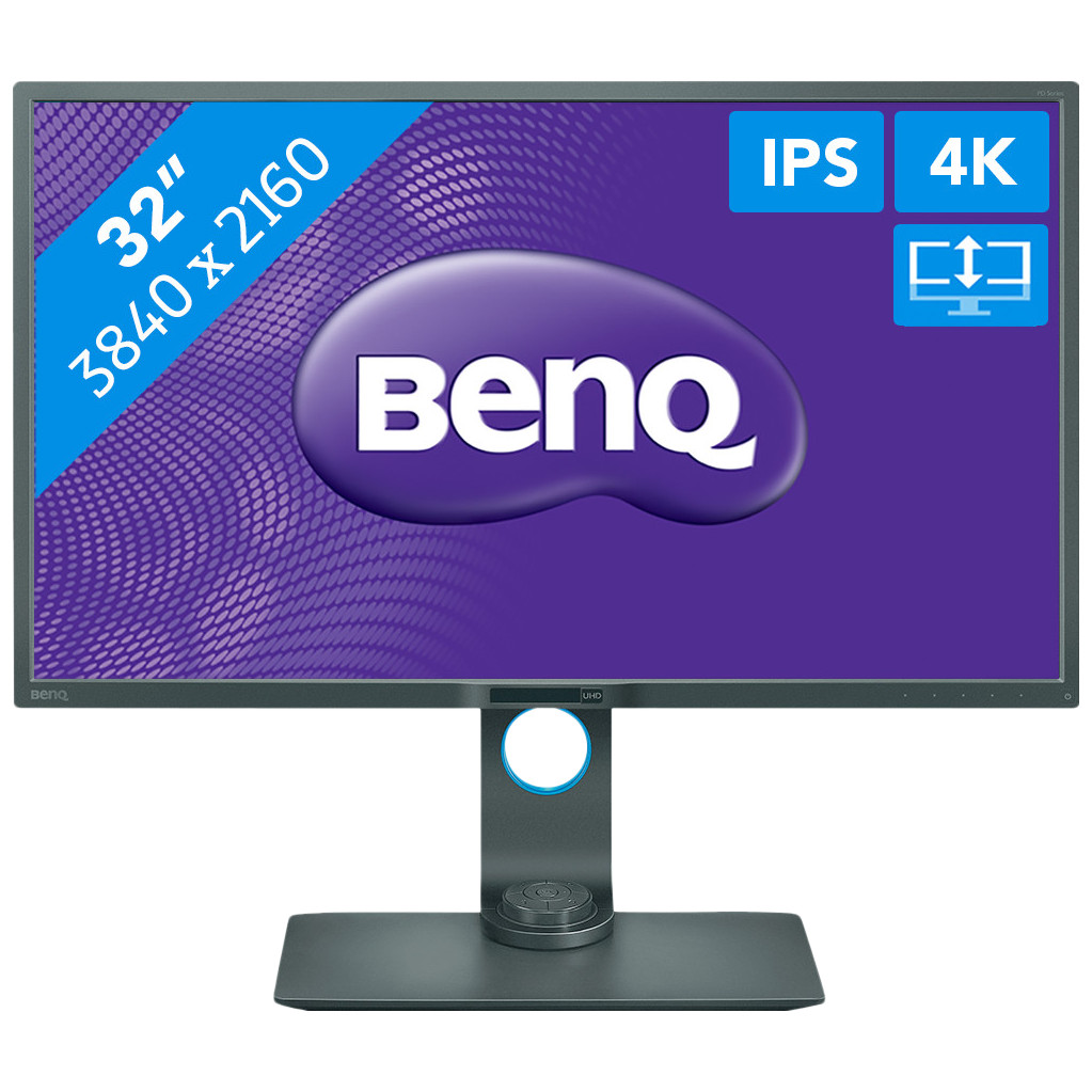 BenQ PD3200U-32 inch 3840 x 2160 resolutie DisplayPort, HDMI, usb 3.0 IPS paneel 4 ms reactietijd