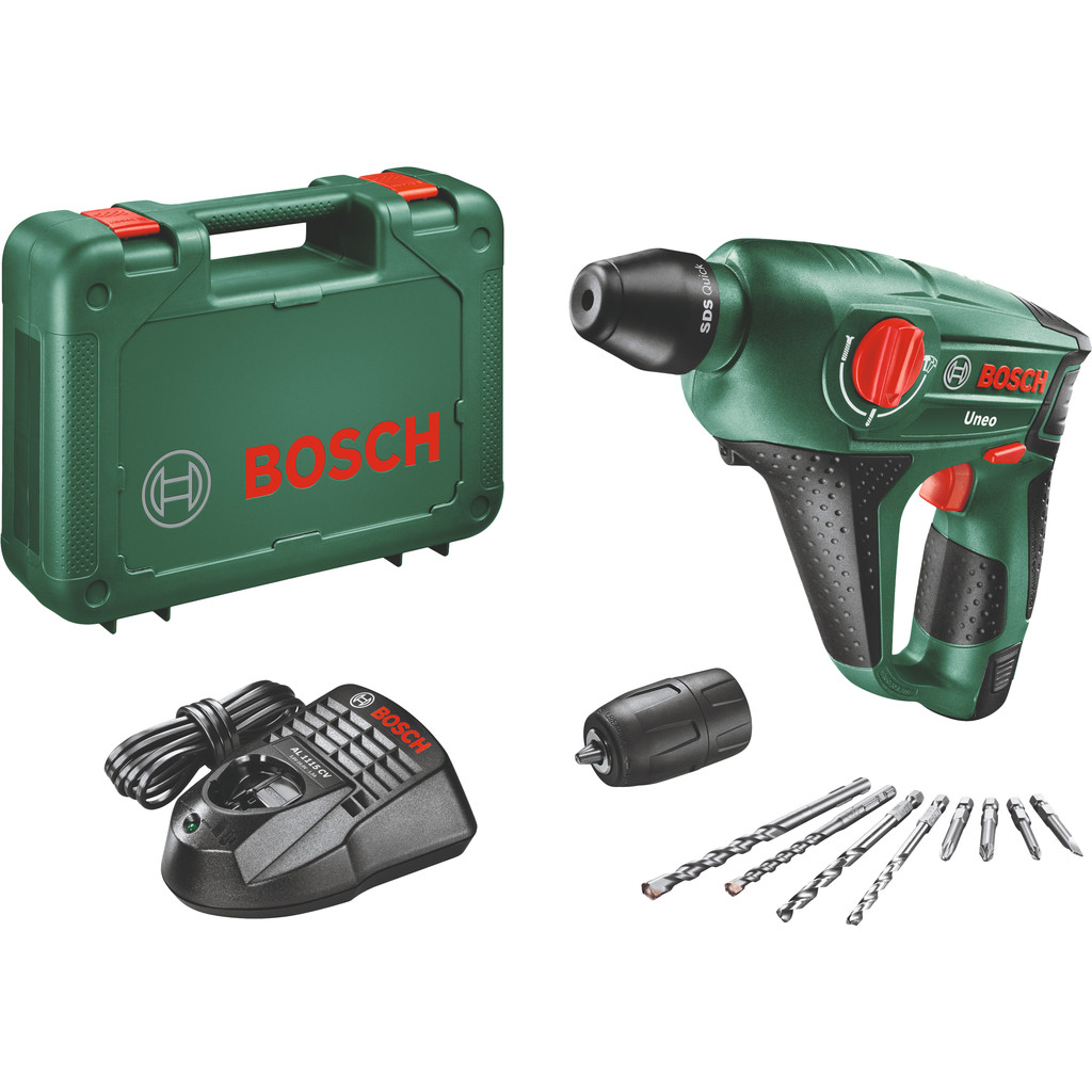 Bosch SDS-Quick-Accu-boorhamer 12 V 2.5 Ah Li-ion incl. accu, incl. accessoires, incl. koffer