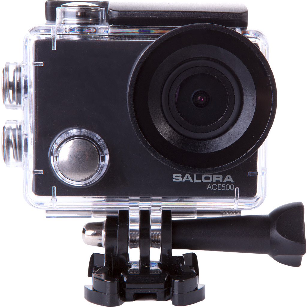 Salora ACE500-4K met 30 frames per seconde 16 megapixel foto's Met meegeleverd stuur/zadelpen bevestiging