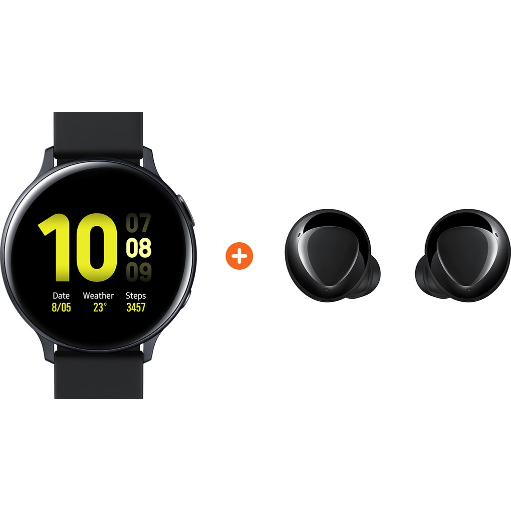 Samsung Galaxy Watch Active2 Zwart 40 mm Aluminium Galaxy Buds Plus Zwart