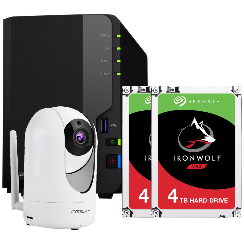 Surveillance pakket voor binnen Synology DS218 met 8TB