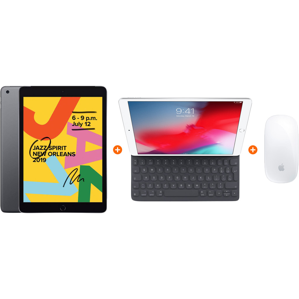 Apple iPad (2019) 32 GB Wifi Space Gray + Smart Keyboard + Magic Mouse