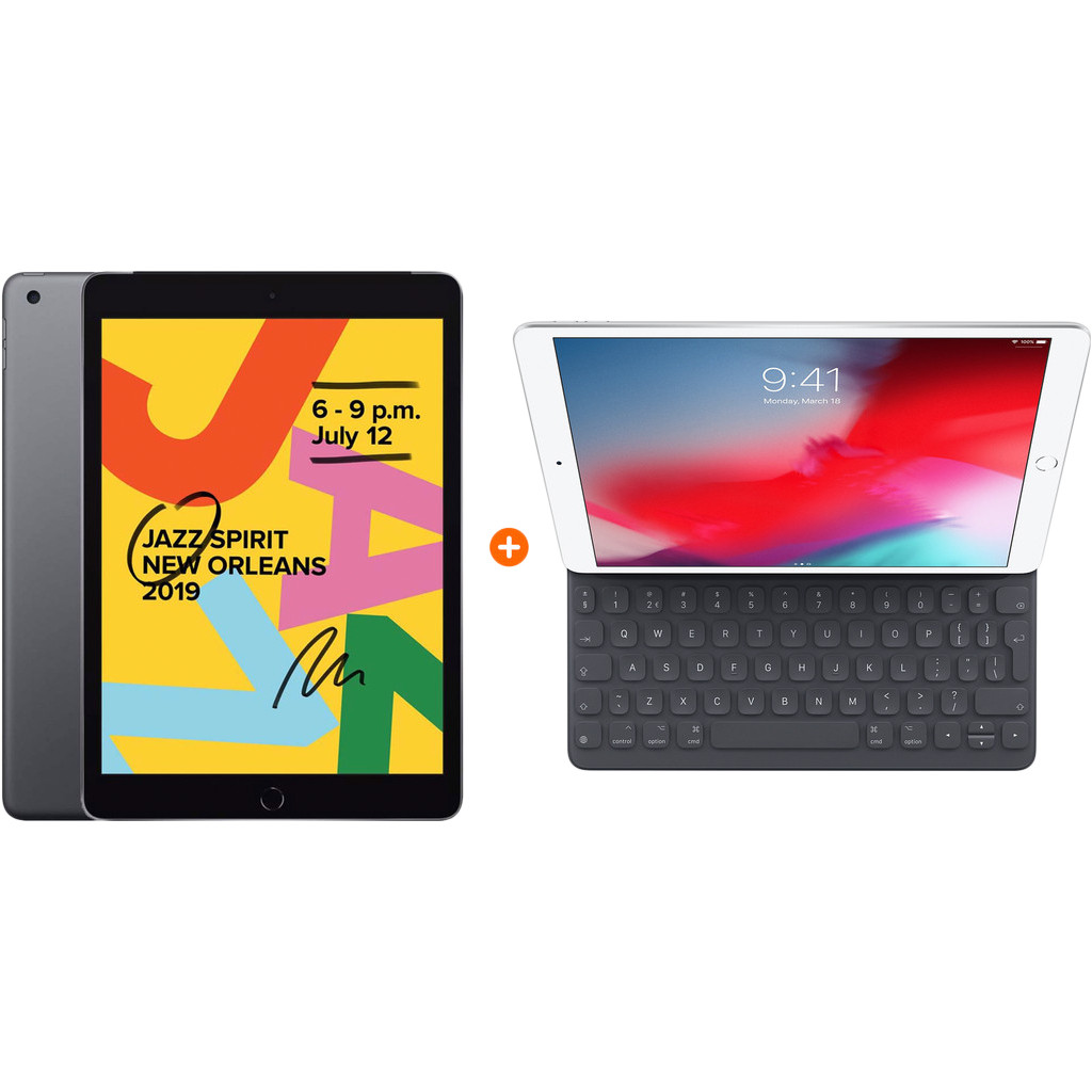 Apple iPad (2019) 32 GB Wifi Space Gray + Smart Keyboard