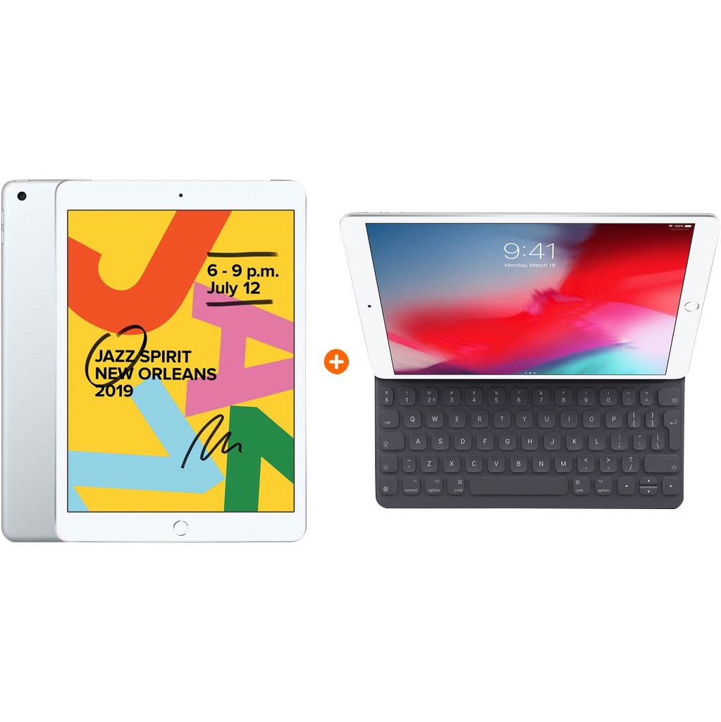 Apple iPad (2019) 32 GB Wifi Zilver + Smart Keyboard
