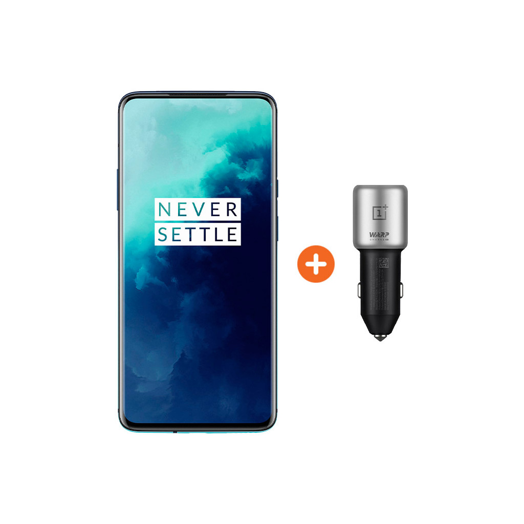 OnePlus 7T Pro 256GB Blauw + OnePlus Warp Charge 30 Autolader met Kabel Usb C 30W-256 GB opslagcapaciteit 6,67 inch quad hd scherm Android 10.0