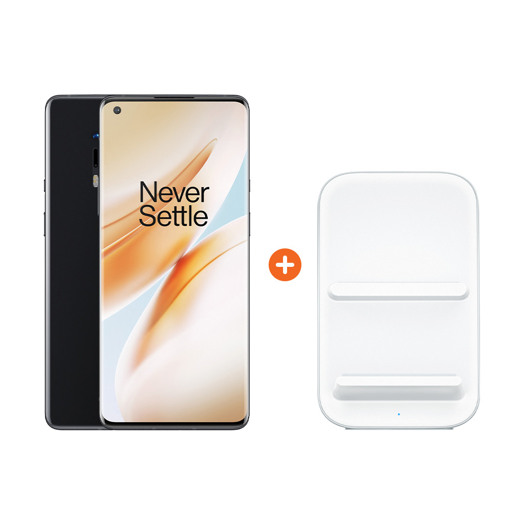 OnePlus 8 Pro 128GB Zwart 5G + OnePlus Draadloze Oplader 30W-128 GB opslagcapaciteit 6,78 inch quad hd scherm Android 10
